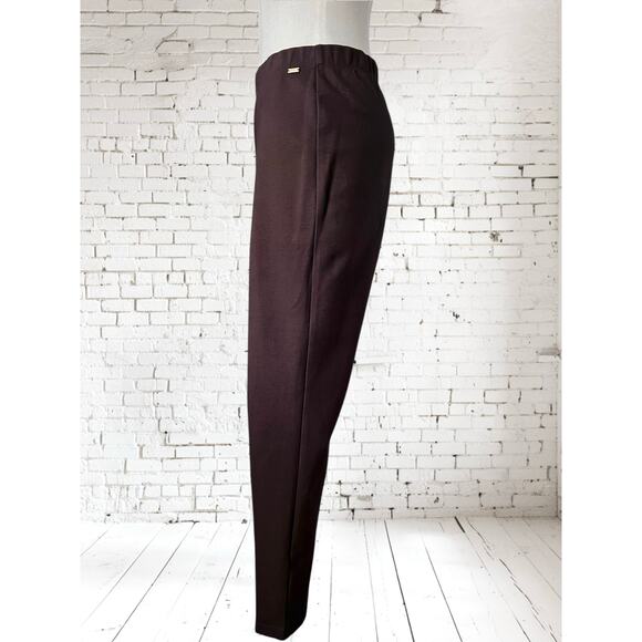 St. John Sport Womens Classic Logo Brown Pull On Stretch Work Pants Sz L - Picture 4 of 8